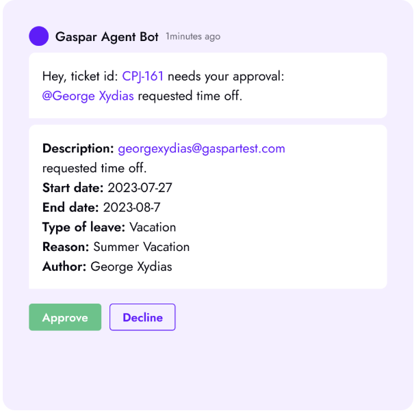 screenshot of Gaspar AI